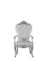 Set of 2 Silver & Pearl Tufted Armchairs – Upholstered Accent Chairs with Cushioned Back