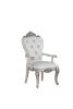 Set of 2 Silver & Pearl Tufted Armchairs – Upholstered Accent Chairs with Cushioned Back