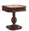 28" Brown Octagon Chessboard Console Table with Drawer – Functional Game Table & Accent Furniture