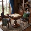 28" Brown Octagon Chessboard Console Table with Drawer – Functional Game Table & Accent Furniture