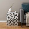 17" Silver Aluminum Square End Table – Modern Minimalist Accent