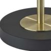 22" Antiqued Brass Table Lamp with White Ribbed Frosted Glass Dome Shade – Mid‑Century Accent Lighting