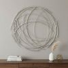 Silver Metal Circle Hanging Dimensional Sculpture – Modern Wall Art