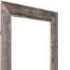 26" Rustic Weathered Gray Reclaimed Wood Mirror with Shelf – Farmhouse Wall Accent