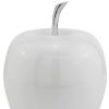 White Aluminum Decorative Apple Tabletop Sculpture – Modern Minimalist Accent