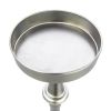 26" Brushed Silver Drink Accent Table – Modern Pedestal Mini Side Table