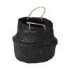 Set of Three Black Wicker Basket