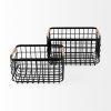 Set of Two Black Metal Basket