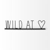 24" Black & Brown “Wild At Heart” Tabletop Sculpture – Modern Metal & Wood Word Art