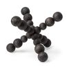 Black Beaded Wooden Decorative Jack Tabletop Sculpture – Modern Rustic Accent