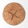 18" Dark Brown Distressed Reclaimed Wood Round End Table – Rustic Accent Furniture