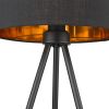 22" Black Metal Tripod Table Lamp with Black Drum Shade – Contemporary Accent Lighting
