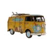 8" Blue & Yellow Metal c1967 Volkswagen Deluxe Model Car – Hand‑Painted Vintage Replica