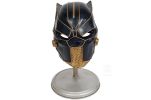 Black Panther Warrior King Helmet Collectible with Display Stand – Gold & Black Finish