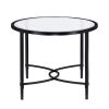 45" Clear and Black Glass and Metal Oval Coffee Table