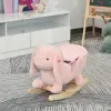 Plush Bunny Rabbit Rocking Horse – Pink Toddler Ride-On Toy with Sounds & Safety Belt