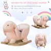 Plush Bunny Rabbit Rocking Horse – Pink Toddler Ride-On Toy with Sounds & Safety Belt
