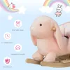 Plush Bunny Rabbit Rocking Horse – Pink Toddler Ride-On Toy with Sounds & Safety Belt