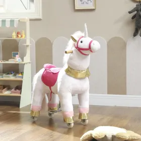 Plush Ride‑On Unicorn Toy with Wheels – 29.5" Rocking Horse for Kids