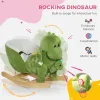 Plush Dinosaur Rocker with 32 Songs, Safety Seat & Wooden Base