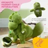 Plush Dinosaur Rocker with 32 Songs, Safety Seat & Wooden Base
