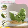 Plush Dinosaur Rocker with 32 Songs, Safety Seat & Wooden Base