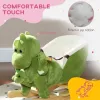 Plush Dinosaur Rocker with 32 Songs, Safety Seat & Wooden Base