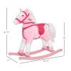 Pink & White Rocking Horse for Toddlers – Plush Ride‑On Toy with Sounds, Soft Seat & Wooden Rockers