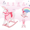 Pink & White Rocking Horse for Toddlers – Plush Ride‑On Toy with Sounds, Soft Seat & Wooden Rockers