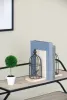 Set of 2 Distressed Black Bird Cage Bookends – Antique White Finish