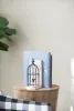 Set of 2 Distressed Black Bird Cage Bookends – Antique White Finish