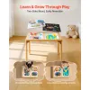 Foldable Wooden Sensory Table for Toddlers – Reversible Blackboard/Whiteboard & Storage Bin