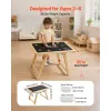 Wooden Sensory Activity Table & Art Easel – Reversible Board, Storage Bins & Learning Tools