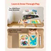 Wooden Sensory Activity Table & Art Easel – Reversible Board, Storage Bins & Learning Tools