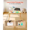 Wooden Sensory Activity Table for Toddlers – Double‑Sided Board, Storage Bins & 2 Stools