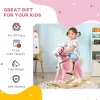 Plush Pink Rocking Horse with Sounds, Saddle & Soft Plush Body