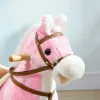 Plush Pink Rocking Horse with Sounds, Saddle & Soft Plush Body
