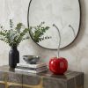 Red & Silver Aluminum Cherry Tabletop Sculpture
