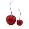 Red & Silver Aluminum Cherry Tabletop Sculpture