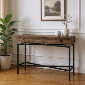 43" Cross-Leg Console Table – Modern Rectangular Accent Table | 3 Color Options (Color: Black & Brown)
