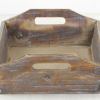 Handcrafted Wood Serving Tray With Side Handles – Tapered Rectangular