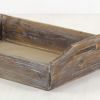 Handcrafted Wood Serving Tray With Side Handles – Tapered Rectangular