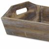 Handcrafted Wood Serving Tray With Side Handles – Tapered Rectangular