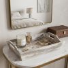 Handcrafted Wood Serving Tray With Side Handles – Tapered Rectangular