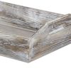 Handcrafted Wood Serving Tray With Side Handles – Tapered Rectangular