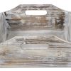 Handcrafted Wood Serving Tray With Side Handles – Tapered Rectangular