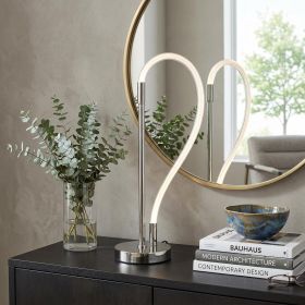 21" Modern Metal Bedside LED Table Lamp (Color: Gold Metal Base)