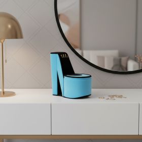 9" Velvet High Heel Jewelry Box (Varies Black, Gold, Glitter, White Script Leopard: Black, Gold and Turquoise)