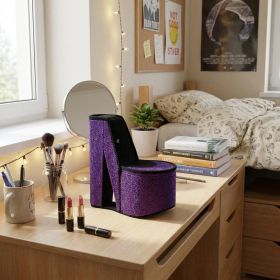 High Heel Jewelry Box Collection (Varies Black, Gold, Glitter, White Script Leopard: Purple & Black Glitter)