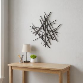 Metal Abstract Hanging Dimensional Sculpture – Modern Handmade Wall Art (Size: 29" x 27" in)